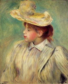 皮埃爾 奧古斯特 雷諾阿 Young Woman in a Straw Hat